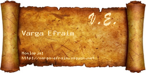 Varga Efraim névjegykártya
